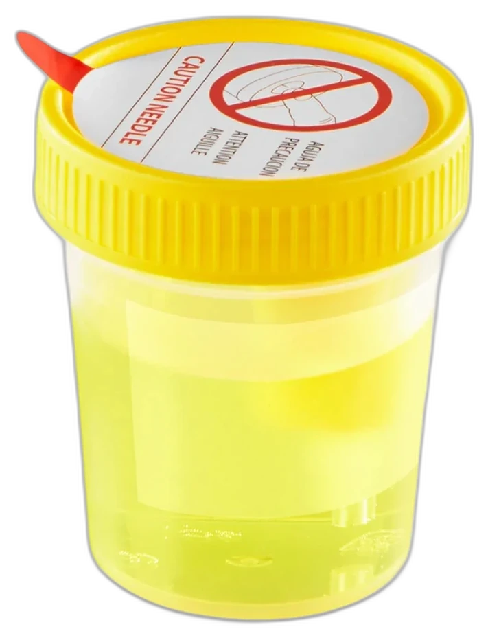 Urine specimen collection cup on the Humans Nexus microsampling platform